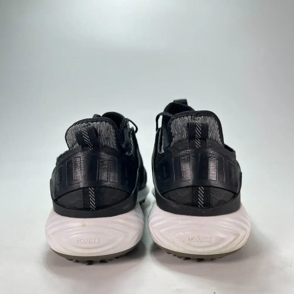 PUMA Ignite PWRADAPT Caged Black White Lace Up Golf Shoes 192413-02 Mens Sz 10.5